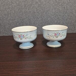Florenteen Fine China Fantasia Set Of 2 Sherbert Bowls Made in Japan Mid Century